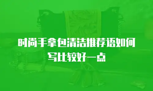时尚手拿包清洁推荐语如何写比较好一点