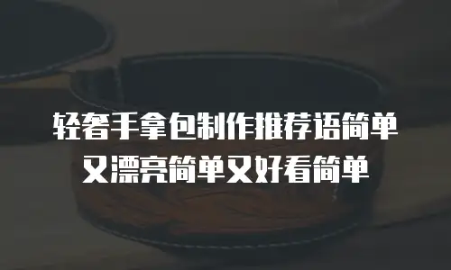 轻奢手拿包制作推荐语简单又漂亮简单又好看简单