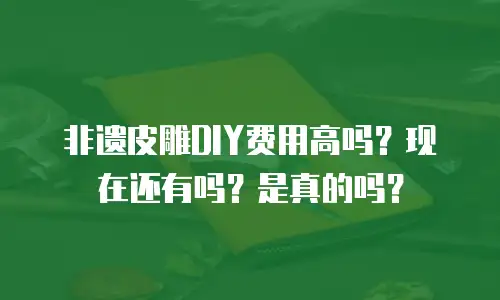 非遗皮雕DIY费用高吗？现在还有吗？是真的吗？