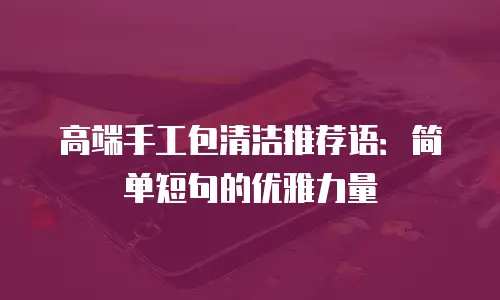 高端手工包清洁推荐语：简单短句的优雅力量