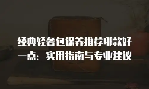 经典轻奢包保养推荐哪款好一点：实用指南与专业建议