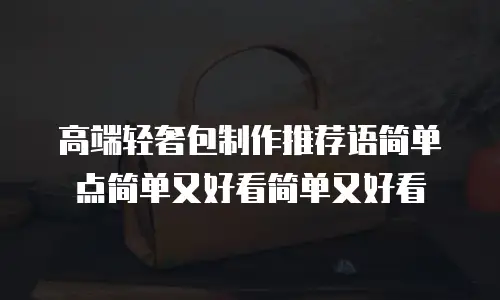高端轻奢包制作推荐语简单点简单又好看简单又好看