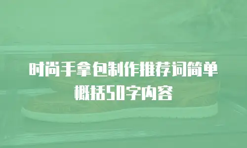 时尚手拿包制作推荐词简单概括50字内容
