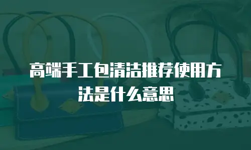高端手工包清洁推荐使用方法是什么意思