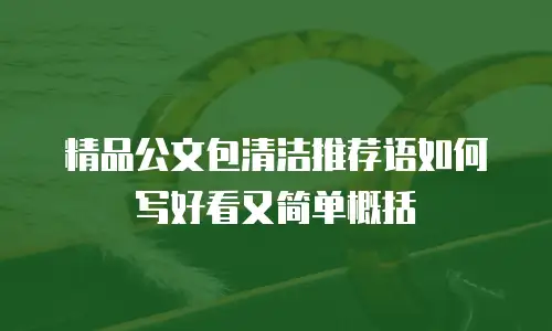 精品公文包清洁推荐语如何写好看又简单概括