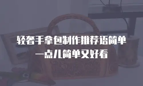 轻奢手拿包制作推荐语简单一点儿简单又好看
