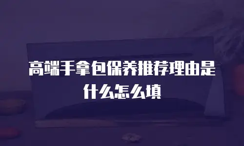 高端手拿包保养推荐理由是什么怎么填