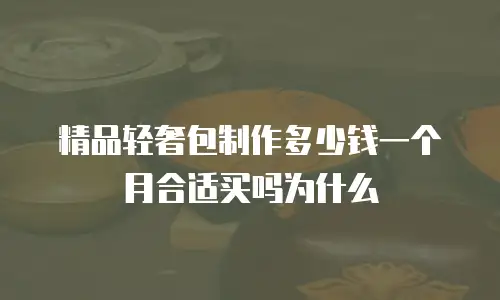 精品轻奢包制作多少钱一个月合适买吗为什么