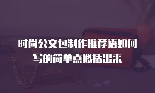时尚公文包制作推荐语如何写的简单点概括出来