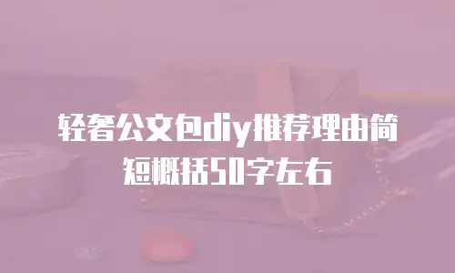 轻奢公文包diy推荐理由简短概括50字左右
