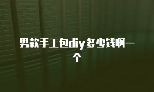 男款手工包diy多少钱啊一个