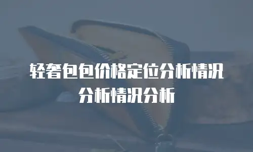 轻奢包包价格定位分析情况分析情况分析