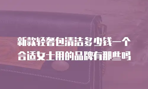 新款轻奢包清洁多少钱一个合适女士用的品牌有那些吗