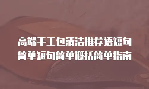 高端手工包清洁推荐语短句简单短句简单概括简单指南