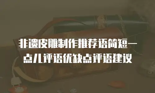 非遗皮雕制作推荐语简短一点儿评语优缺点评语建议