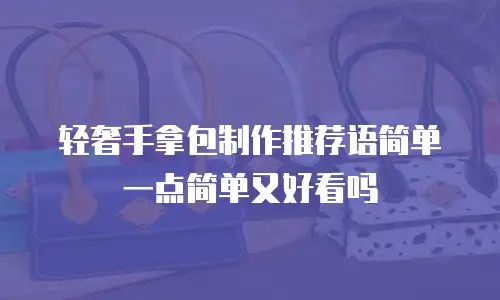 轻奢手拿包制作推荐语简单一点简单又好看吗