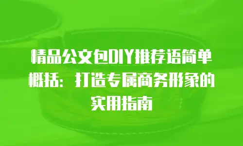 精品公文包DIY推荐语简单概括：打造专属商务形象的实用指南