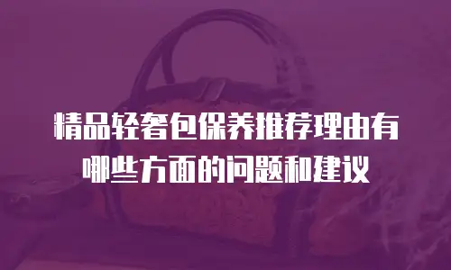 精品轻奢包保养推荐理由有哪些方面的问题和建议