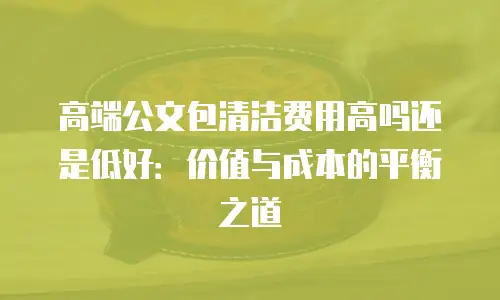 高端公文包清洁费用高吗还是低好：价值与成本的平衡之道