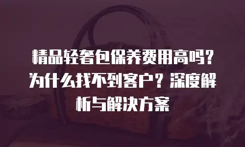 精品轻奢包保养费用高吗？为什么找不到客户？深度解析与解决方案