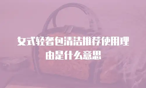 女式轻奢包清洁推荐使用理由是什么意思