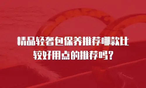 精品轻奢包保养推荐哪款比较好用点的推荐吗？