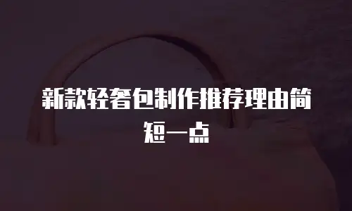 新款轻奢包制作推荐理由简短一点