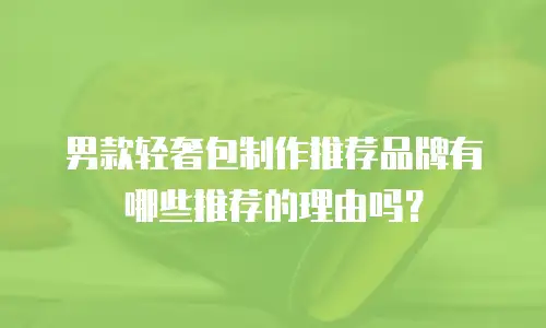 男款轻奢包制作推荐品牌有哪些推荐的理由吗？