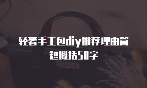 轻奢手工包diy推荐理由简短概括50字