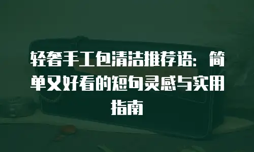 轻奢手工包清洁推荐语：简单又好看的短句灵感与实用指南
