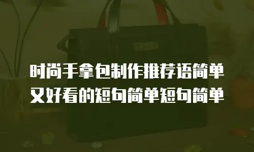时尚手拿包制作推荐语简单又好看的短句简单短句简单
