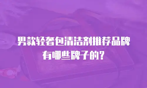 男款轻奢包清洁剂推荐品牌有哪些牌子的？