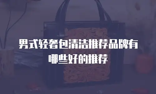 男式轻奢包清洁推荐品牌有哪些好的推荐