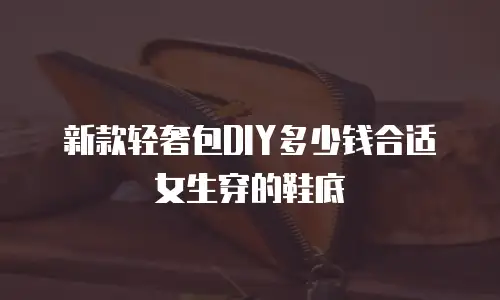 新款轻奢包DIY多少钱合适女生穿的鞋底