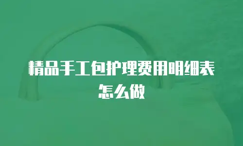 精品手工包护理费用明细表怎么做