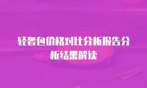轻奢包价格对比分析报告分析结果解读
