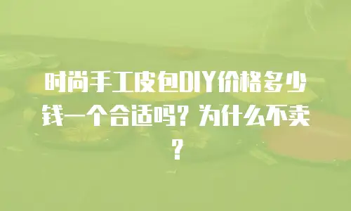 时尚手工皮包DIY价格多少钱一个合适吗？为什么不卖？