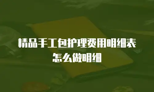 精品手工包护理费用明细表怎么做明细