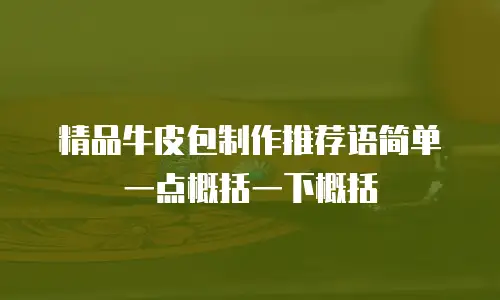 精品牛皮包制作推荐语简单一点概括一下概括