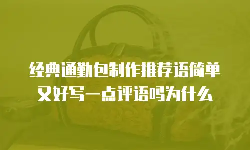 经典通勤包制作推荐语简单又好写一点评语吗为什么