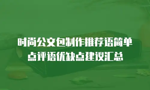时尚公文包制作推荐语简单点评语优缺点建议汇总