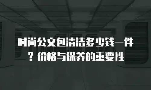 时尚公文包清洁多少钱一件？价格与保养的重要性