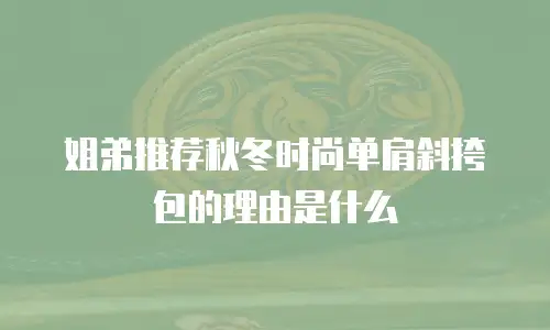 姐弟推荐秋冬时尚单肩斜挎包的理由是什么