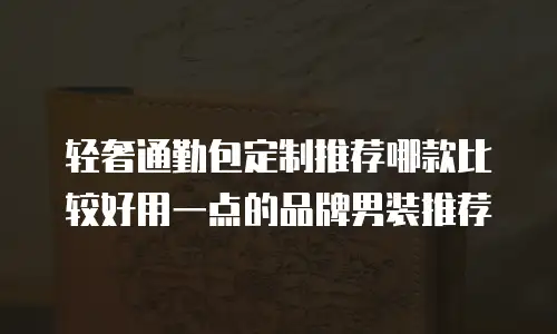 轻奢通勤包定制推荐哪款比较好用一点的品牌男装推荐