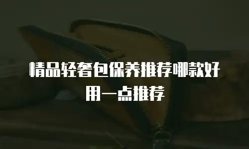 精品轻奢包保养推荐哪款好用一点推荐