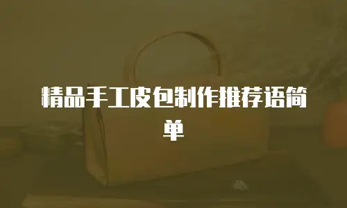 精品手工皮包制作推荐语简单