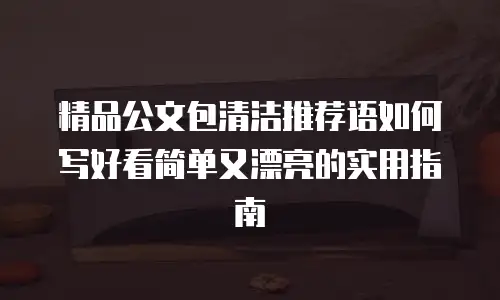 精品公文包清洁推荐语如何写好看简单又漂亮的实用指南