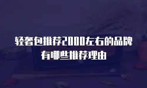 轻奢包推荐2000左右的品牌有哪些推荐理由