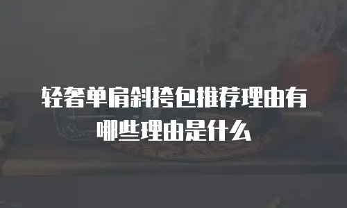 轻奢单肩斜挎包推荐理由有哪些理由是什么
