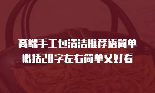 高端手工包清洁推荐语简单概括20字左右简单又好看